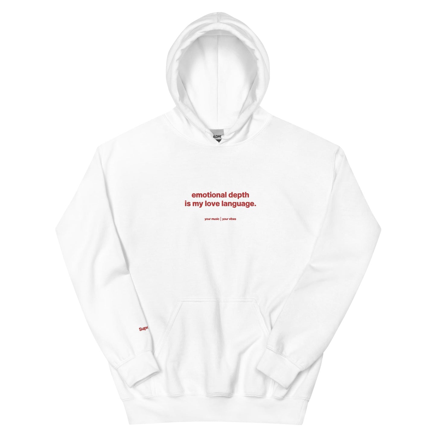 "emotional depth is my love language" | limited edition embroidered unisex hoodie